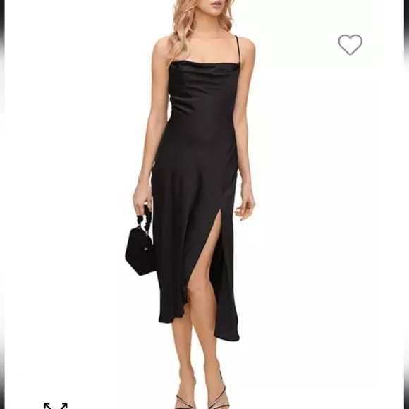 Astr Dresses | Nwt Astr The Label Cowl Slip Midi Dress Black | Color: Black | Size: M | Neverpayretail_'S Closet